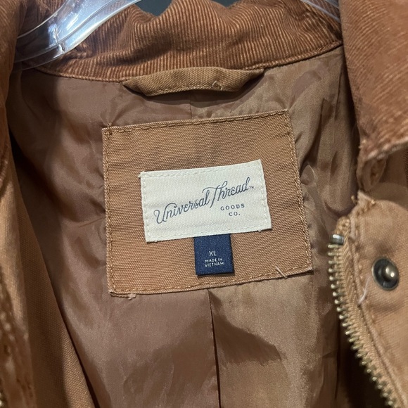 Universal thread women’s XL brown canvas and corduroy chore coat/ utility jacket - Picture 5 of 9